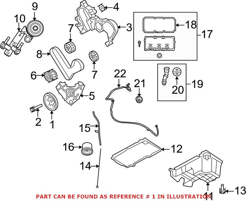 VW Engine Crankshaft Pulley 7B0105251A - Genuine VW/Audi